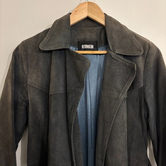 Reformation Black/Navy Suede coat - Picture 3 of 8